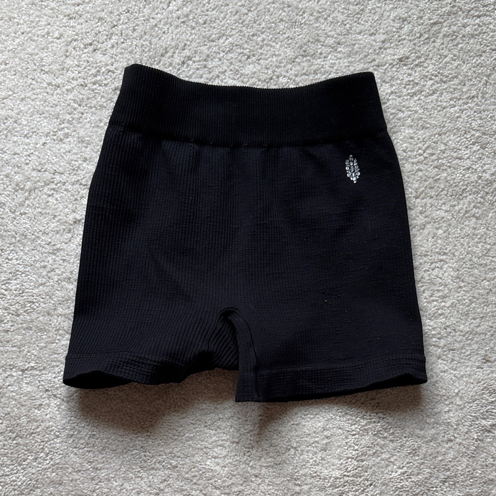 Free People Women’s Black Ribbed Bike Shorts XS/S